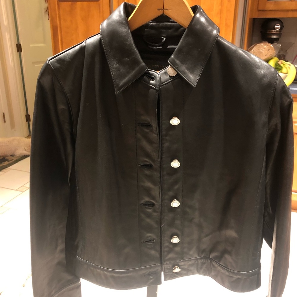 Black leather jacket